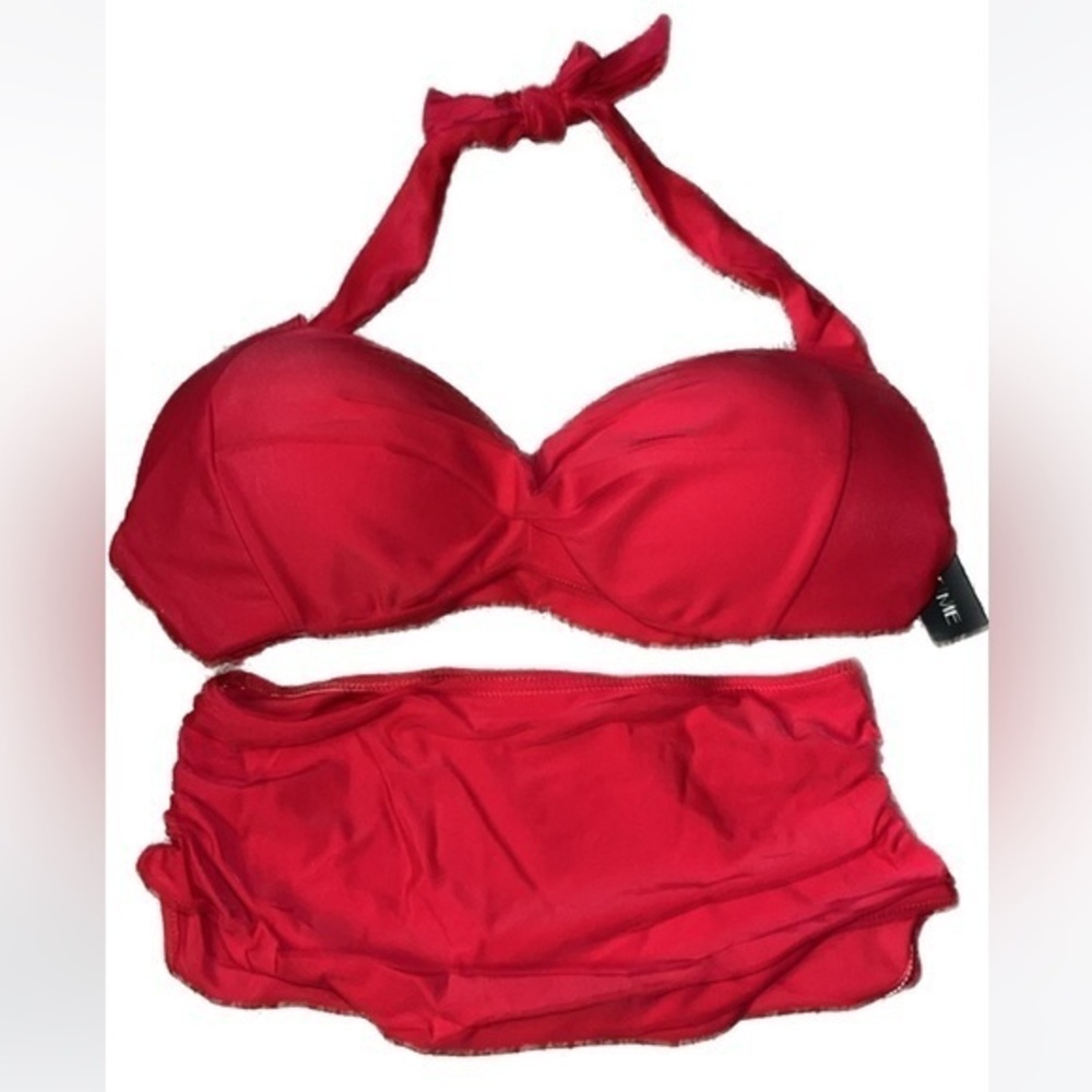 Tempt Me red high waisted bikini NWT size L